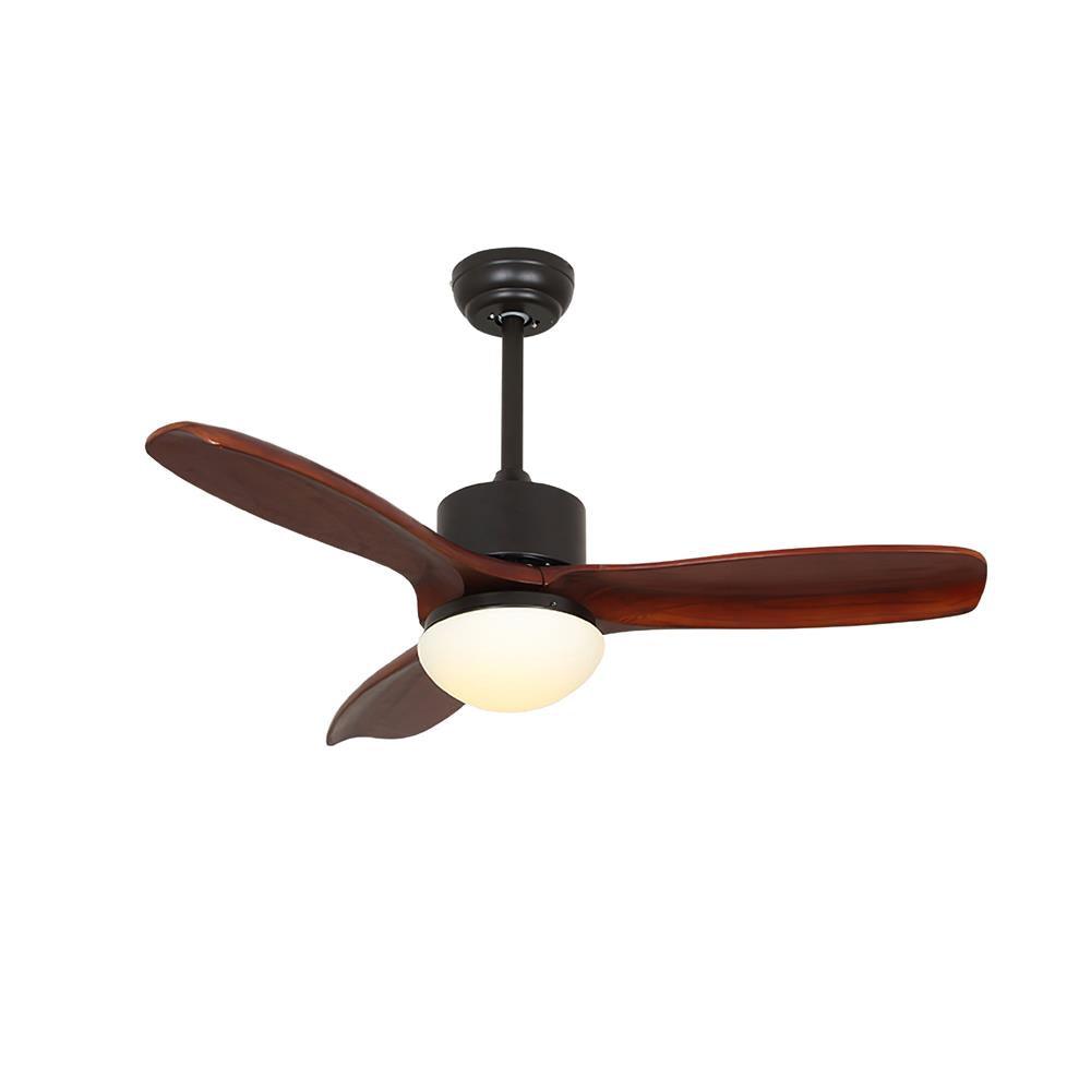 Modern LED Integrated Ceiling Fan with Wood Blades and Remote Control Light
