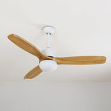 Modern LED Integrated Ceiling Fan with Wood Blades and Remote Control Light