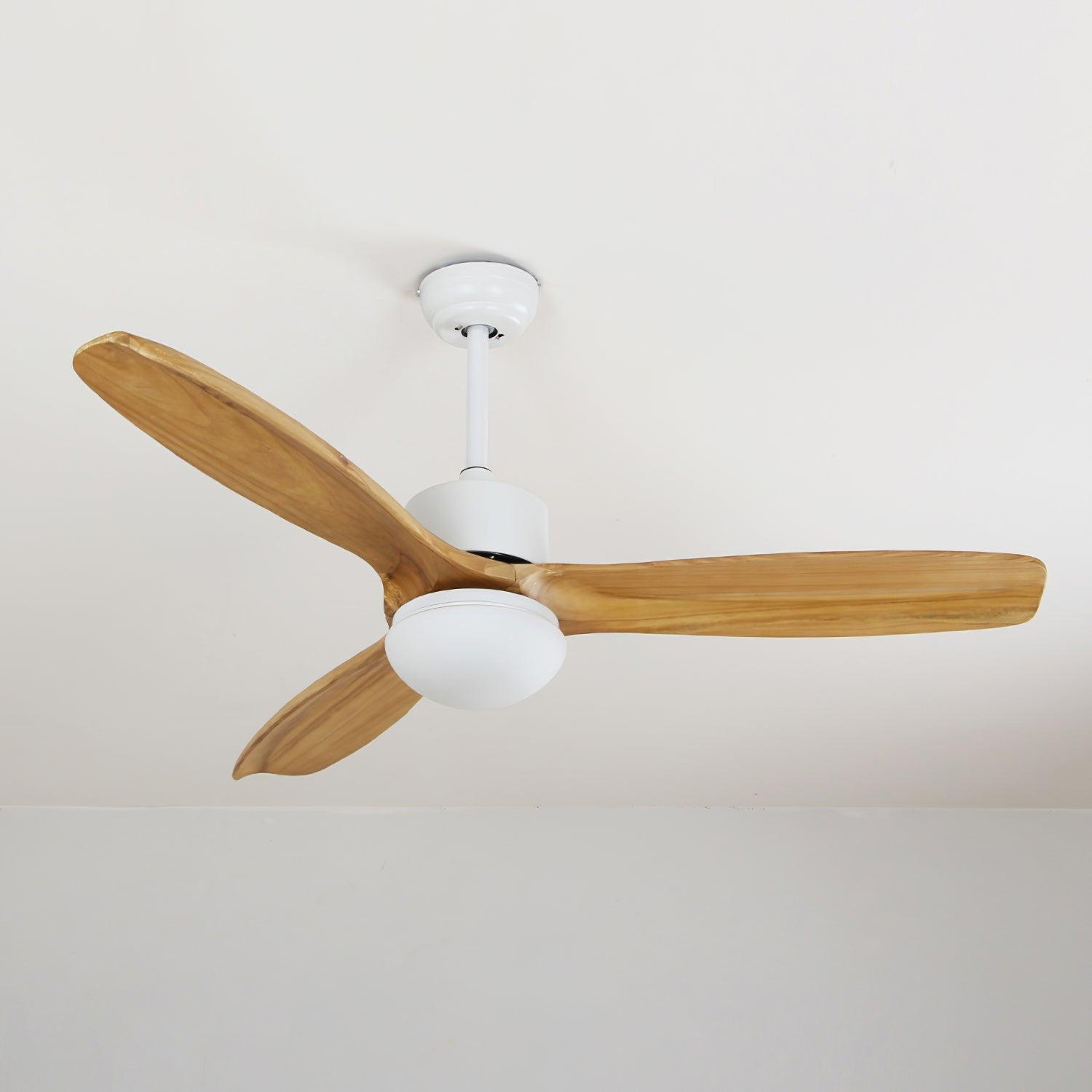 Modern LED Integrated Ceiling Fan with Wood Blades and Remote Control Light