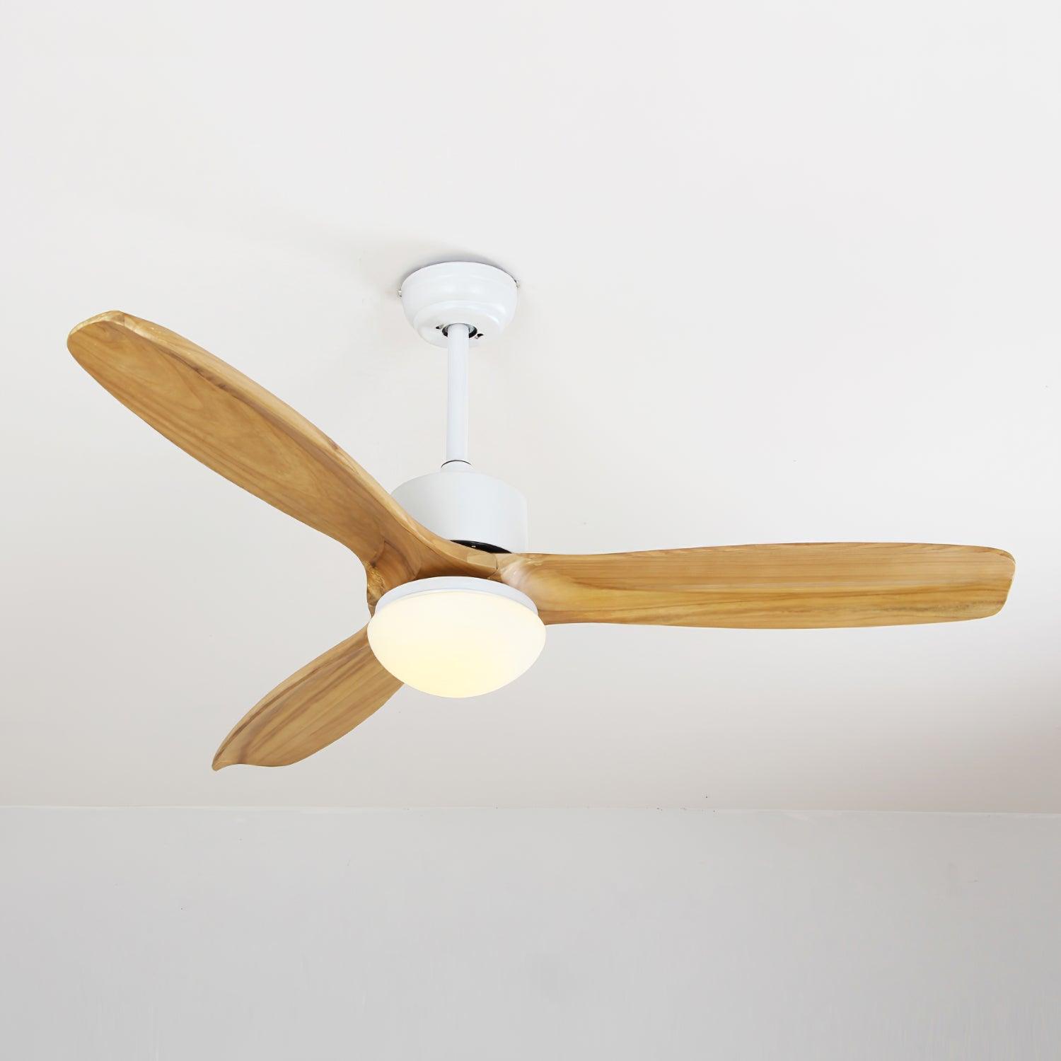 Modern LED Integrated Ceiling Fan with Wood Blades and Remote Control Light