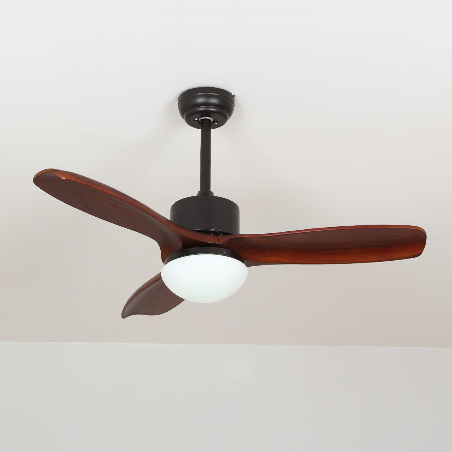 Modern LED Integrated Ceiling Fan with Wood Blades and Remote Control Light