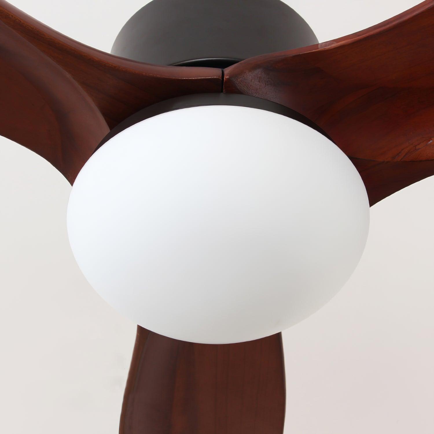 Modern LED Integrated Ceiling Fan with Wood Blades and Remote Control Light