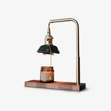 Vintage Wood and Leather Table Lamp Retro Industrial Design for Bedroom and Office