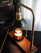 Vintage Wood and Leather Table Lamp Retro Industrial Design for Bedroom and Office