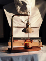 Vintage Wood and Leather Table Lamp Retro Industrial Design for Bedroom and Office