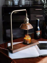 Vintage Wood and Leather Table Lamp Retro Industrial Design for Bedroom and Office
