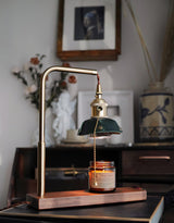 Vintage Wood and Leather Table Lamp Retro Industrial Design for Bedroom and Office