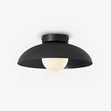 Modern Matte Metal and Glass Dome Flush Mount Ceiling Light for Hallway Kitchen
