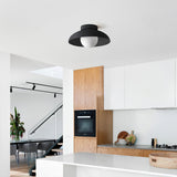 Modern Matte Metal and Glass Dome Flush Mount Ceiling Light for Hallway Kitchen