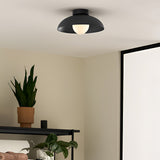 Modern Matte Metal and Glass Dome Flush Mount Ceiling Light for Hallway Kitchen