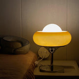 Harvey Chrome Space Age Table Lamp with Glass Globe and Plexiglass Shade