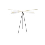 Heart Wing LED Tripod Floor Lamp with Adjustable Height and Gold Black Finish