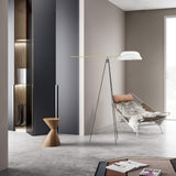 Heart Wing LED Tripod Floor Lamp with Adjustable Height and Gold Black Finish