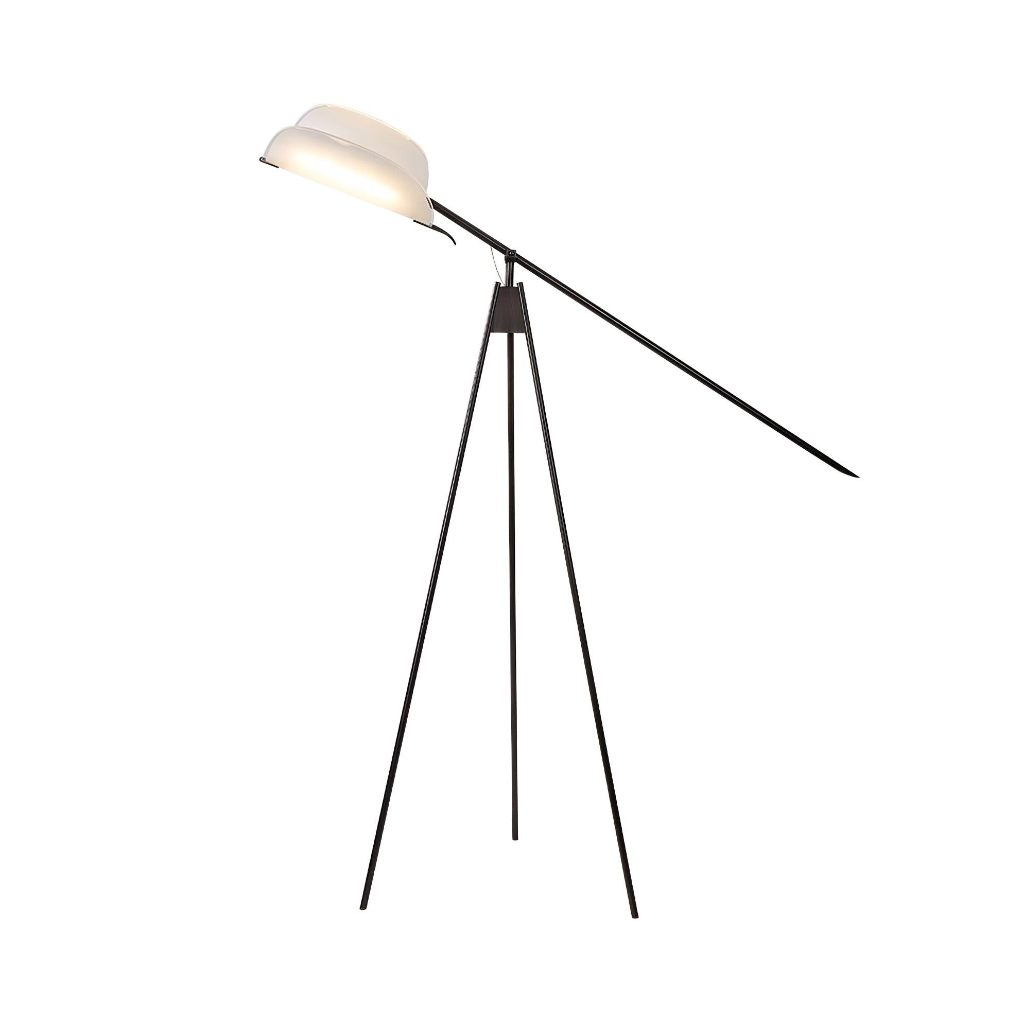 Heart Wing LED Tripod Floor Lamp with Adjustable Height and Gold Black Finish