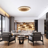 Heartwood Woven Wood Flush Mount Ceiling Light Modern LED Wooden Textured Overhead Fixture