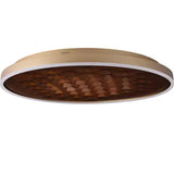 Heartwood Woven Wood Flush Mount Ceiling Light Modern LED Wooden Textured Overhead Fixture