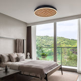Heartwood Woven Wood Flush Mount Ceiling Light Modern LED Wooden Textured Overhead Fixture