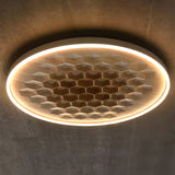 Heartwood Woven Wood Flush Mount Ceiling Light Modern LED Wooden Textured Overhead Fixture
