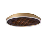 Heartwood Woven Wood Flush Mount Ceiling Light Modern LED Wooden Textured Overhead Fixture