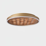 Heartwood Woven Wood Flush Mount Ceiling Light Modern LED Wooden Textured Overhead Fixture