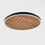 Heartwood Woven Wood Flush Mount Ceiling Light Modern LED Wooden Textured Overhead Fixture
