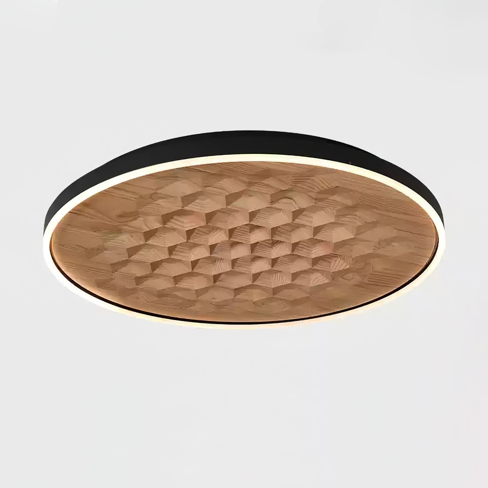 Heartwood Woven Wood Flush Mount Ceiling Light Modern LED Wooden Textured Overhead Fixture