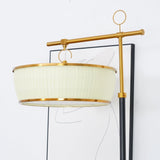 Modern Fabric Standing Floor Lamp with Iron Base and Beige Shade for Living Room