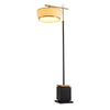 Modern Fabric Standing Floor Lamp with Iron Base and Beige Shade for Living Room