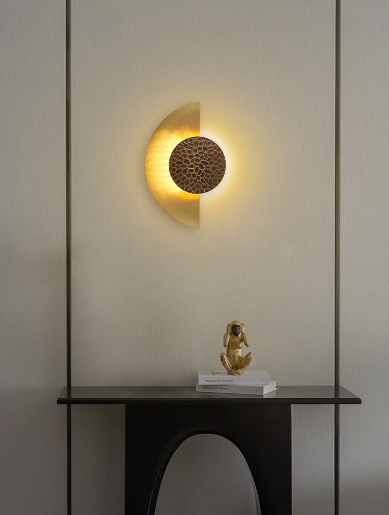 modern-helix-crescent-led-wall-sconce-textured-bronze-shield-light-in-gold-finish
