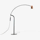 Modern Hercules Adjustable Reading Floor Lamp with Rotating Shade and Rose Gold Finish