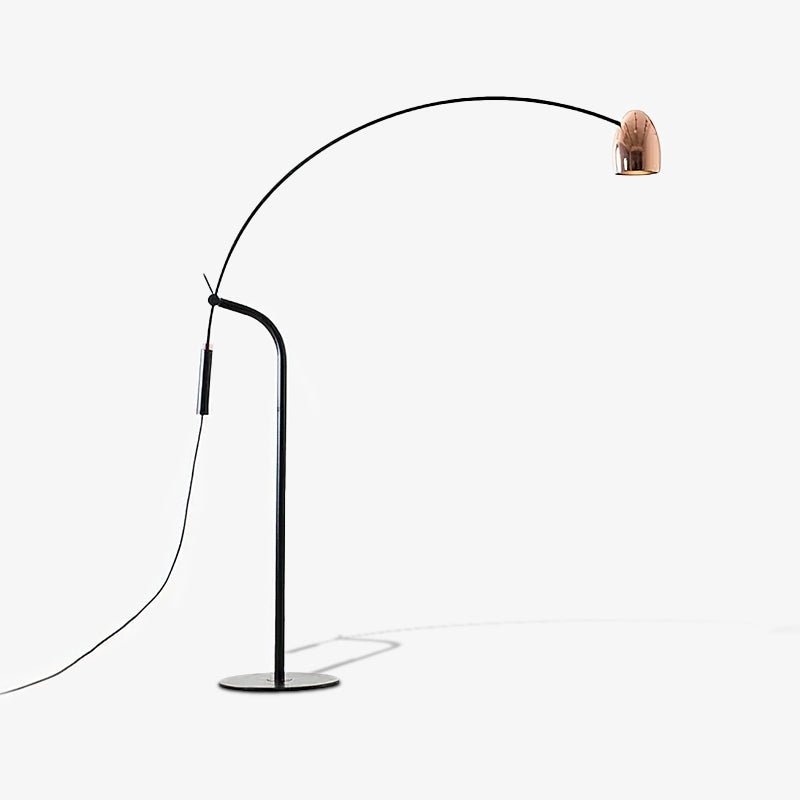 Modern Hercules Adjustable Reading Floor Lamp with Rotating Shade and Rose Gold Finish