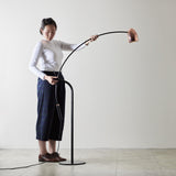 Modern Hercules Adjustable Reading Floor Lamp with Rotating Shade and Rose Gold Finish