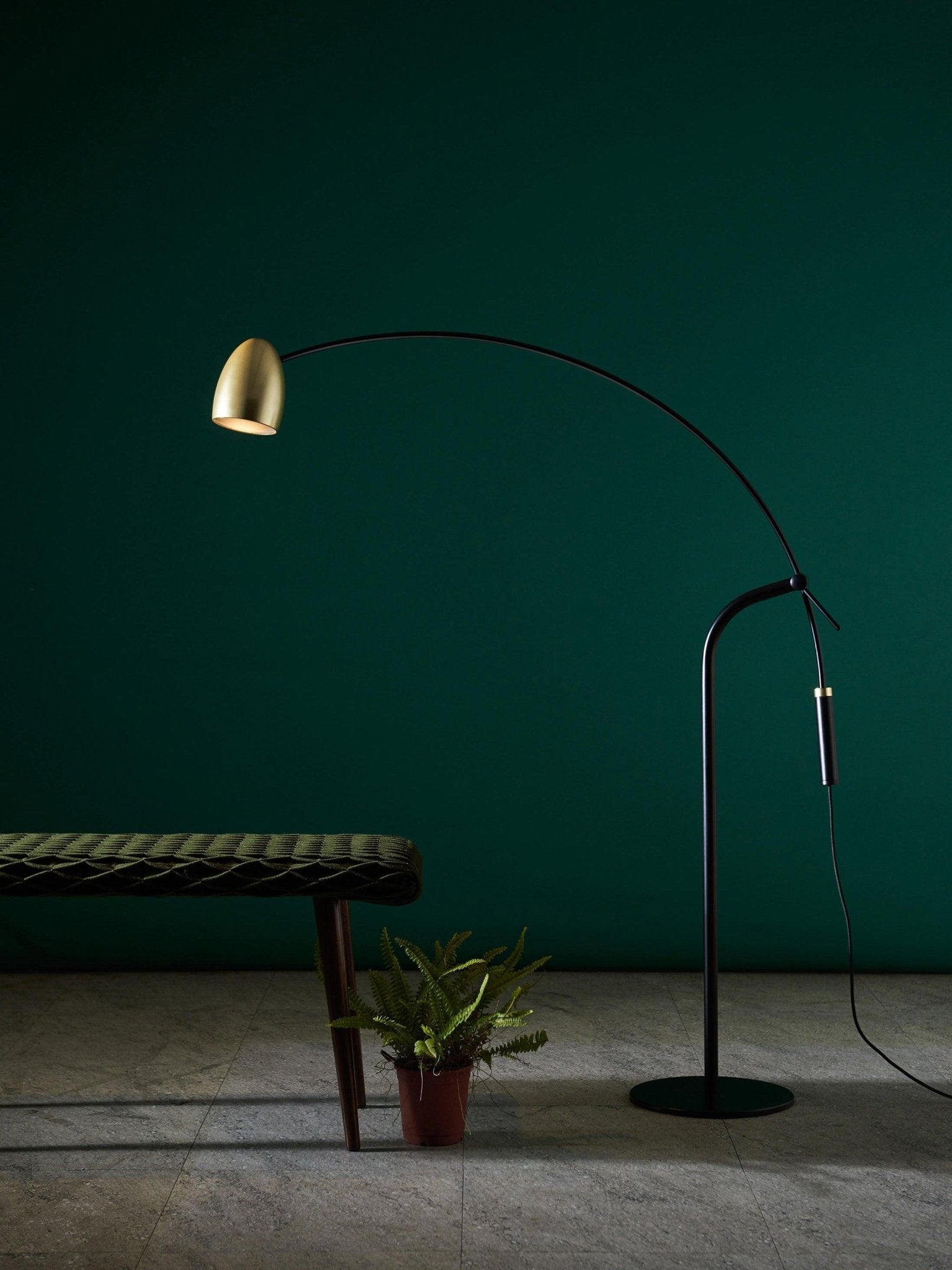 Modern Hercules Adjustable Reading Floor Lamp with Rotating Shade and Rose Gold Finish