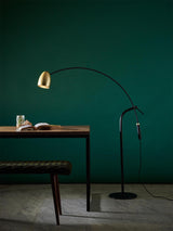Modern Hercules Adjustable Reading Floor Lamp with Rotating Shade and Rose Gold Finish