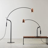 Modern Hercules Adjustable Reading Floor Lamp with Rotating Shade and Rose Gold Finish