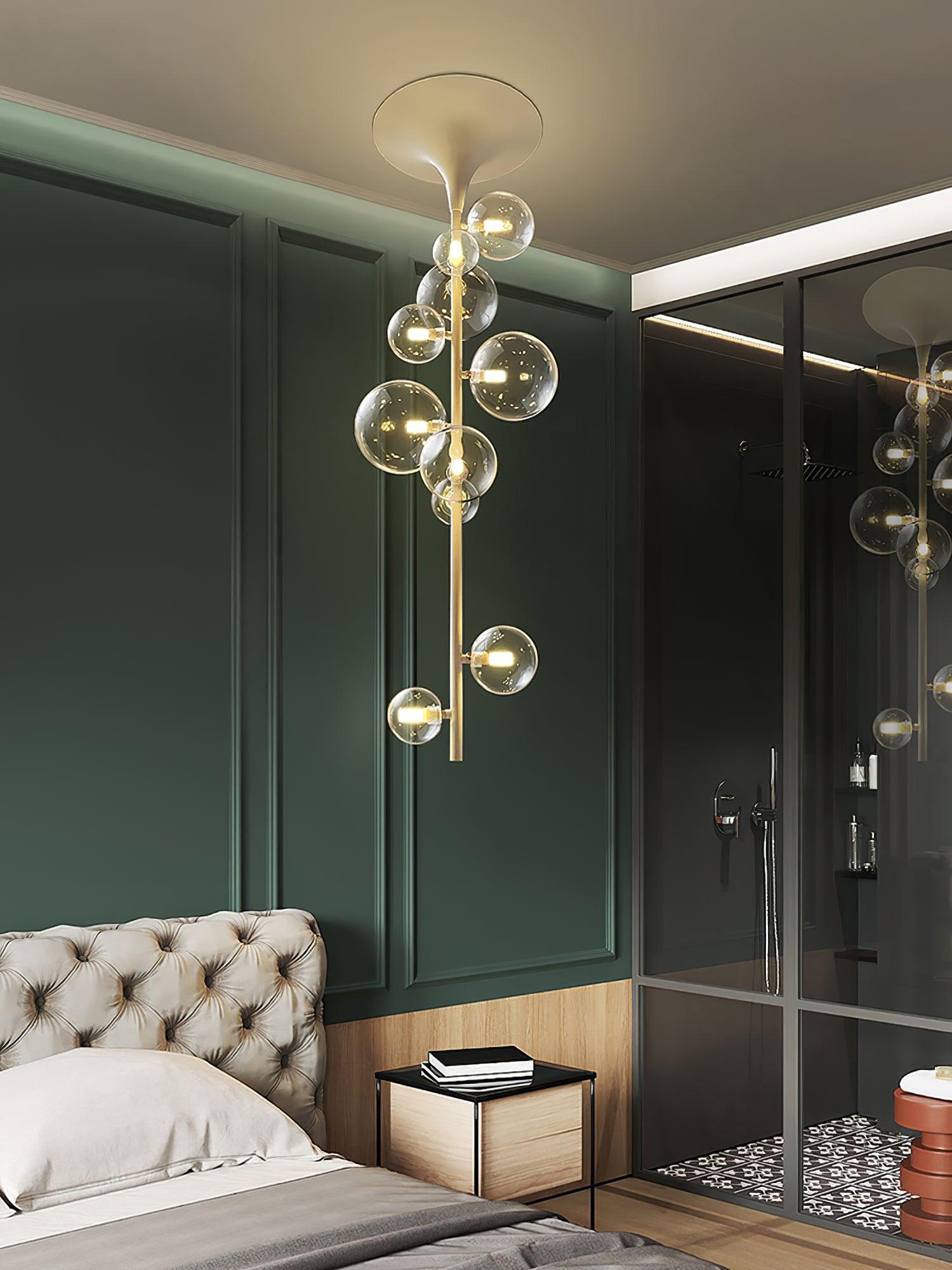 Modern Multi Head Glass Tube Ceiling Light for Hallways and Entryways