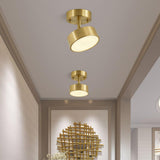 Modern Minimalist Hero Rotating LED Ceiling Light with Brass Finish and Adjustable Illumination