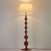 Modern Hexas Stacked Wood and Metal Floor Lamp with Architectural Hexagonal Design
