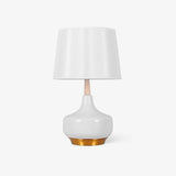 Modern White Hilo Resin Wood Table Lamp for Minimalist Bedside Lighting