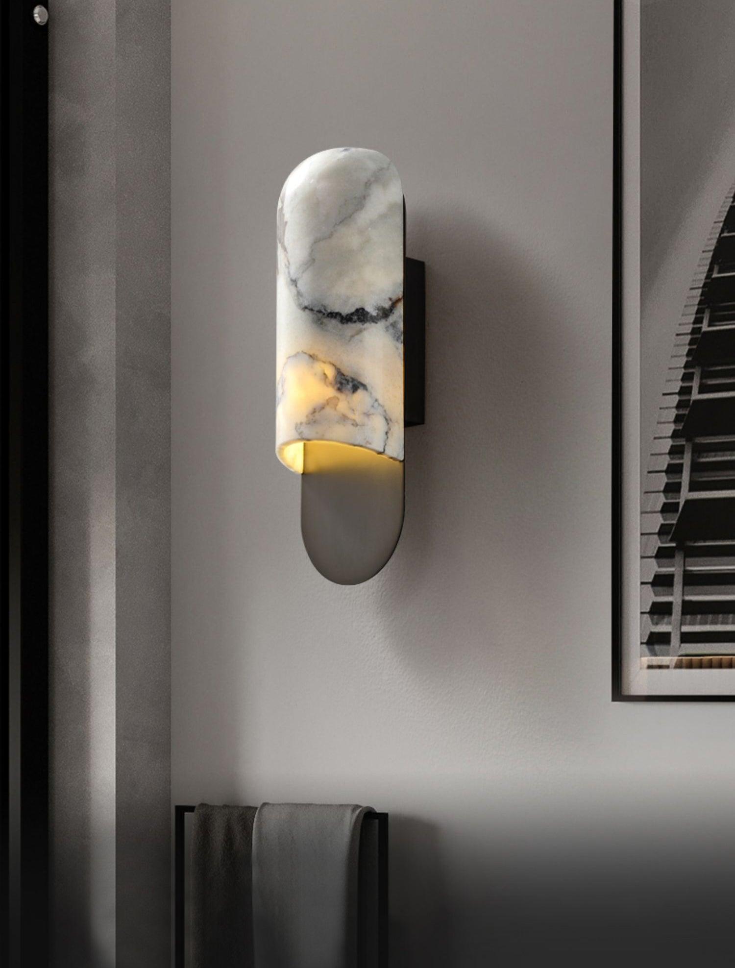 modern-white-marble-led-wall-sconce-set-of-2-gold-and-black-finished-indoor-lighting-fixtures