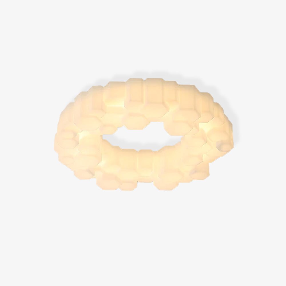 Modern Hexagonal Honeycomb LED Ceiling Light White Geometric Flush Mount Lighting