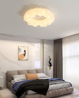 Modern Hexagonal Honeycomb LED Ceiling Light White Geometric Flush Mount Lighting