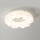 Modern Hexagonal Honeycomb LED Ceiling Light White Geometric Flush Mount Lighting