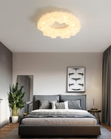 Modern Hexagonal Honeycomb LED Ceiling Light White Geometric Flush Mount Lighting