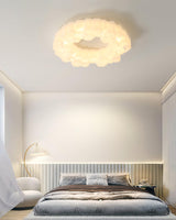 Modern Hexagonal Honeycomb LED Ceiling Light White Geometric Flush Mount Lighting