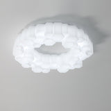 Modern Hexagonal Honeycomb LED Ceiling Light White Geometric Flush Mount Lighting