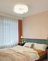Modern Hexagonal Honeycomb LED Ceiling Light White Geometric Flush Mount Lighting