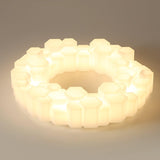 Modern Hexagonal Honeycomb LED Ceiling Light White Geometric Flush Mount Lighting