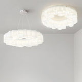 Modern Hexagonal Honeycomb LED Ceiling Light White Geometric Flush Mount Lighting