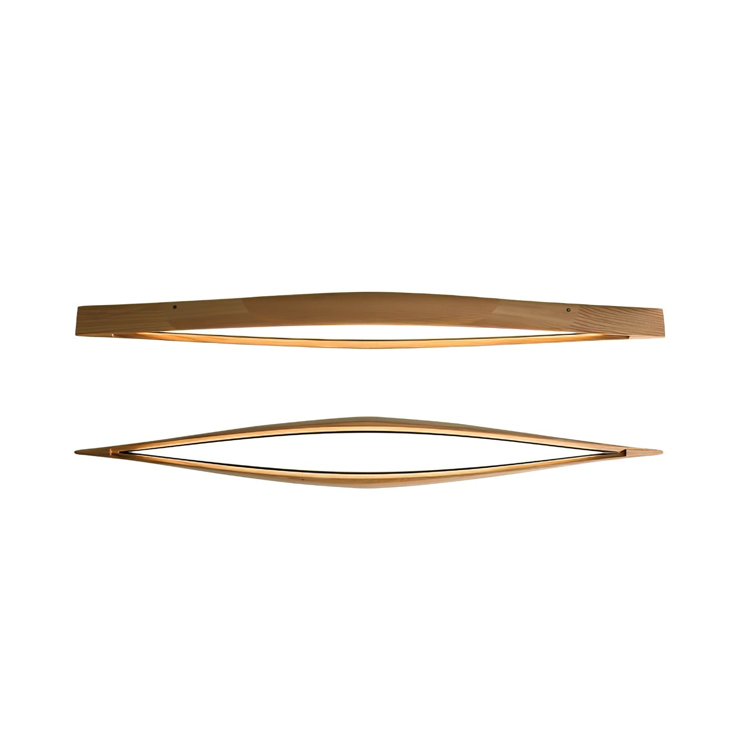Modern Horizon Linear Wood LED Flush Mount Ceiling Lamp for Kitchen and Dining Room